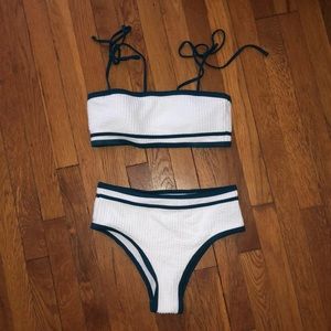 White/green swim suit